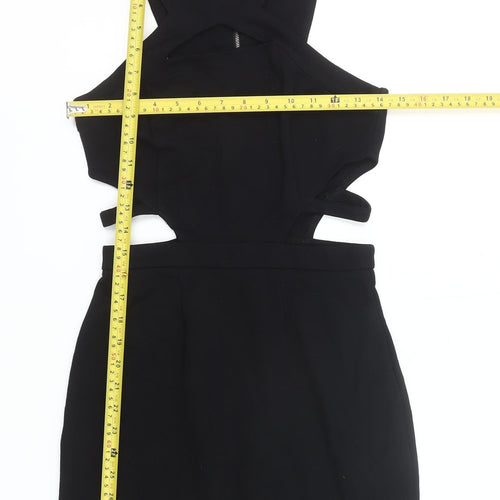 Hearts & Bows Womens Black Size 6 Bodycon Mini Cut Out Halter Dress