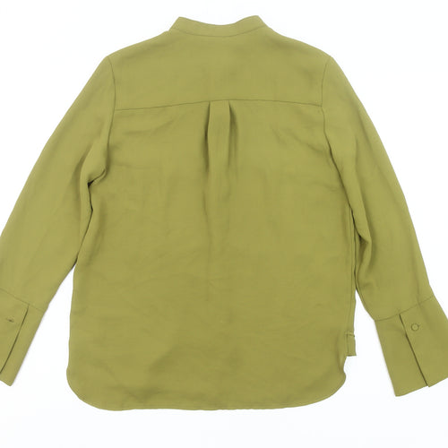 Mango Womens Green XS Button-Up Shirt Long Sleeve Polyester