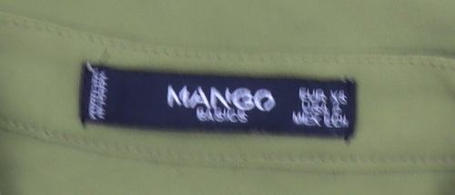 Mango Womens Green XS Button-Up Shirt Long Sleeve Polyester