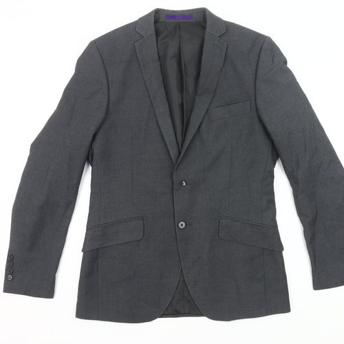 New Look Men’s Grey Blazer Jacket 36R Regular Fit Single Breasted