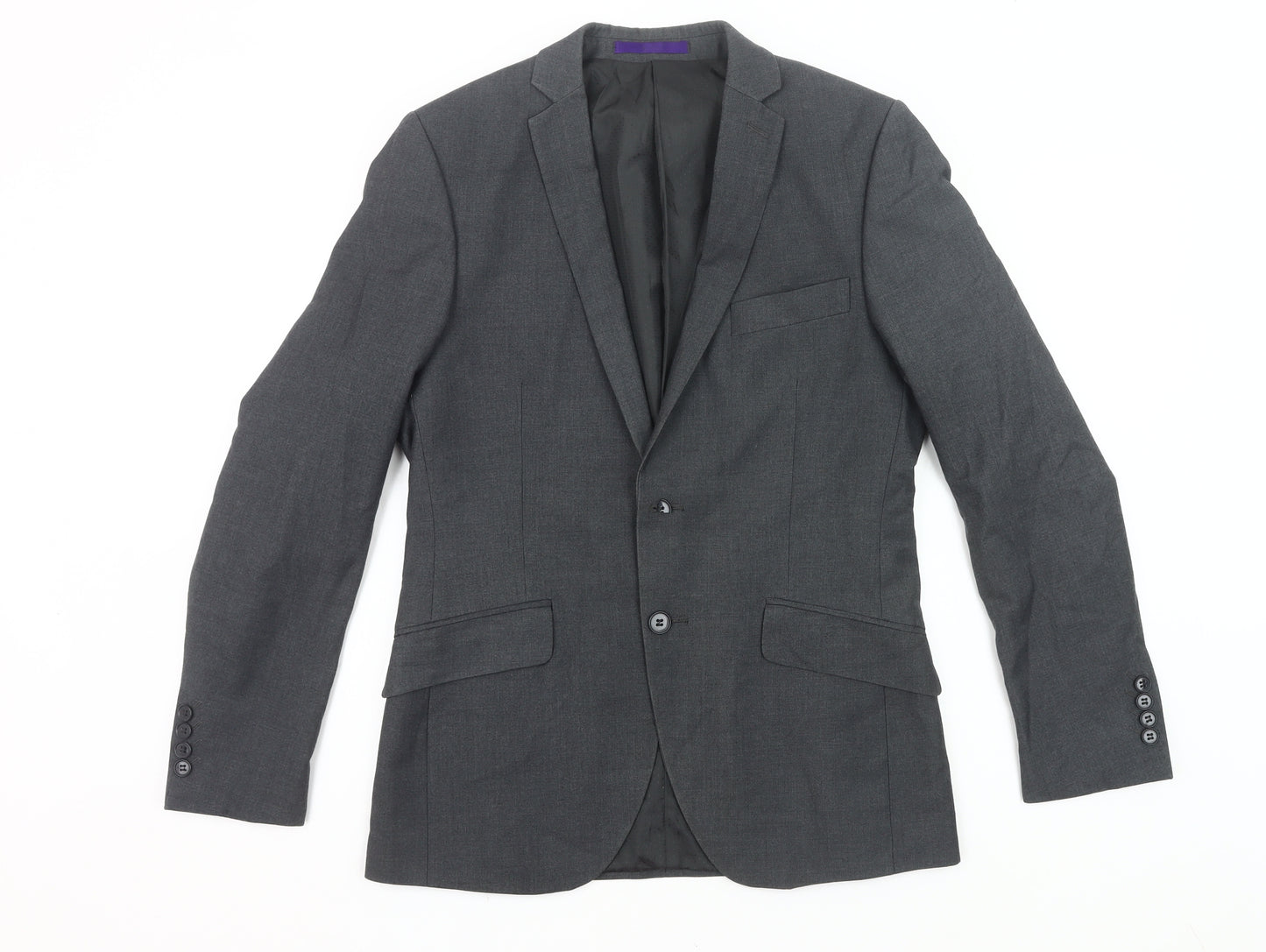 New Look Men’s Grey Blazer Jacket 36R Regular Fit Single Breasted