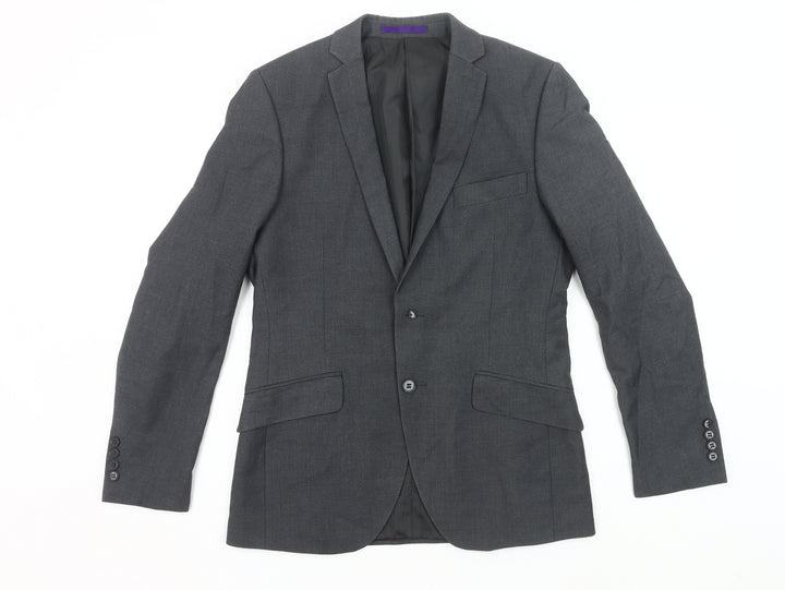 New Look Men’s Grey Blazer Jacket 36R Regular Fit Single Breasted