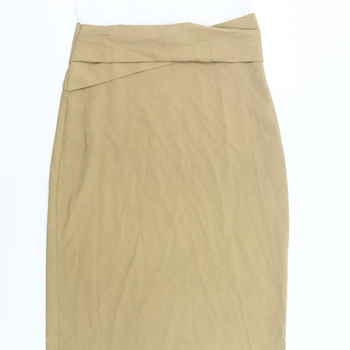 Zara Women’s Beige White Sheath Dress Size 12 Knee Length