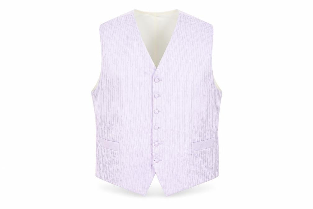 Front view of Swarbrick's Men's Purple Waistcoat Formal Striped, size 52