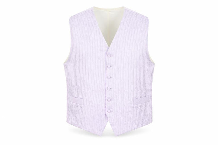 Front view of Swarbrick's Men's Purple Waistcoat Formal Striped, size 52