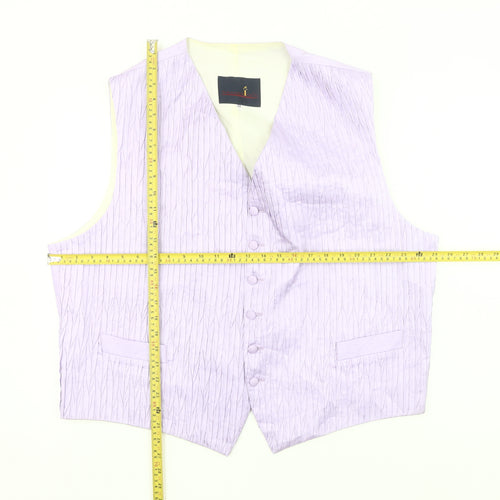 Swarbrick's Men's Purple Waistcoat Formal Striped Size 52