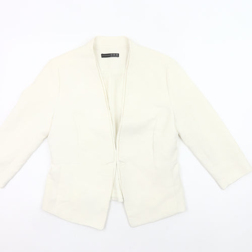 Atmosphere Women White Size 10 Shawl Collar Blazer Jacket