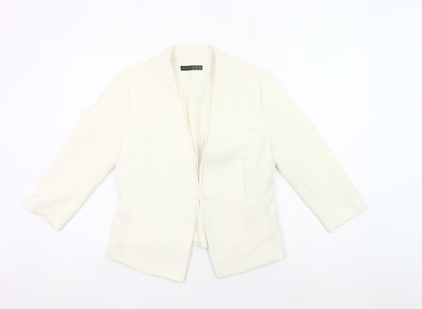 Atmosphere Women White Size 10 Shawl Collar Blazer Jacket