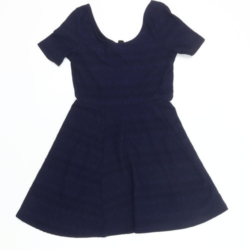 Divided Women’s Blue Skater Dress Size S Scoop Neck Short Sleeve