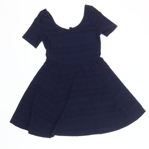 Divided Women’s Blue Skater Dress Size S Scoop Neck Short Sleeve