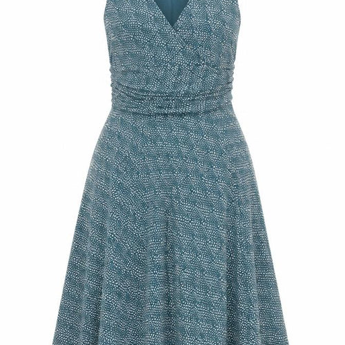Monsoon Women’s Blue Viscose Wrap Dress Size 10 Sleeveless