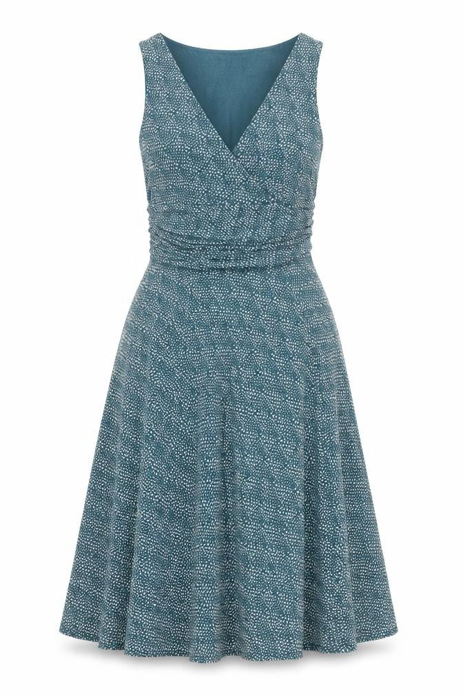 Monsoon Women’s Blue Viscose Wrap Dress Size 10 Sleeveless