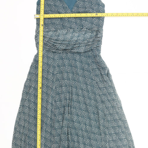 Monsoon Women’s Blue Viscose Wrap Dress Size 10 Sleeveless