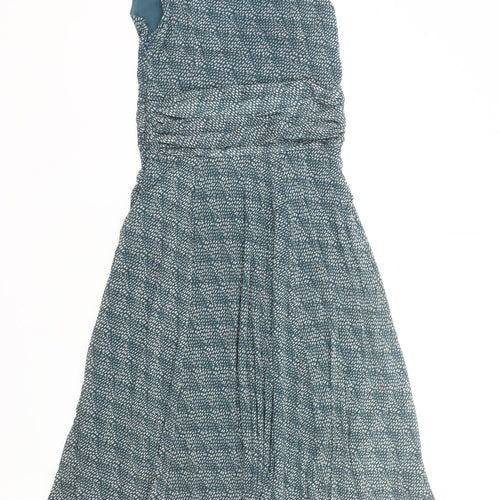 Monsoon Women’s Blue Viscose Wrap Dress Size 10 Sleeveless