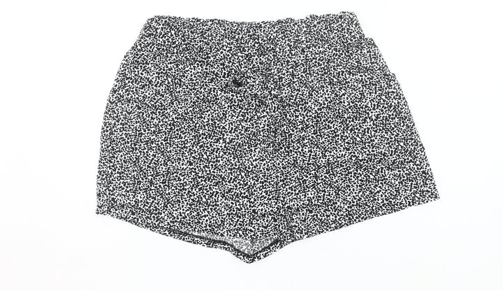 Papaya Women’s Black Animal Print Paperbag Shorts Size 12