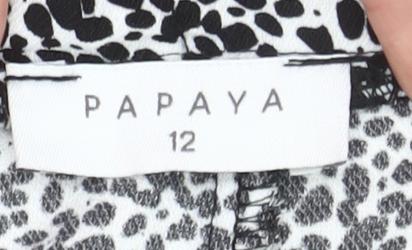 Papaya Women’s Black Animal Print Paperbag Shorts Size 12
