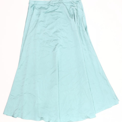 ASOS Women Blue Size 12 A-Line Midi Skirt Polyester
