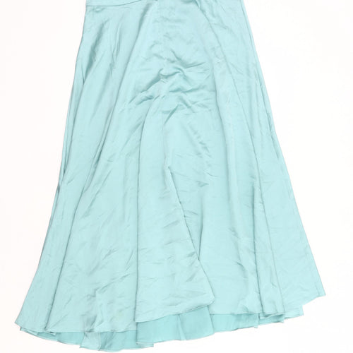 ASOS Women Blue Size 12 A-Line Midi Skirt Polyester