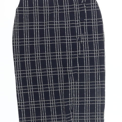Next Women Black Check Pencil Skirt Size 12 Workwear