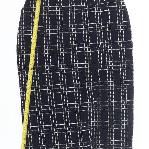 Next Women Black Check Pencil Skirt Size 12 Workwear