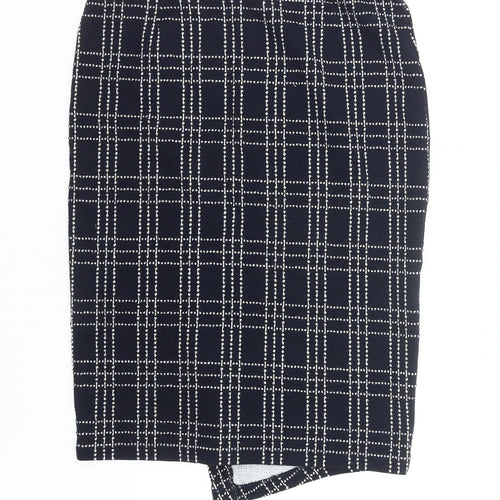 Next Women Black Check Pencil Skirt Size 12 Workwear