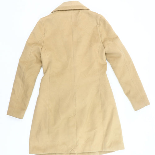 New Look Women Beige Size 6 Mid-Length Double Breasted Coat