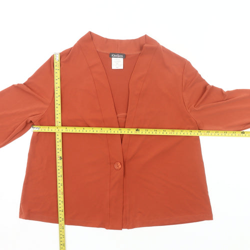 Kim & Co Women’s Brown Blouse Medium 3/4 Sleeve Jersey V-Neck