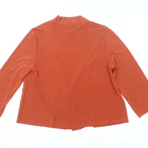 Kim & Co Women’s Brown Blouse Medium 3/4 Sleeve Jersey V-Neck