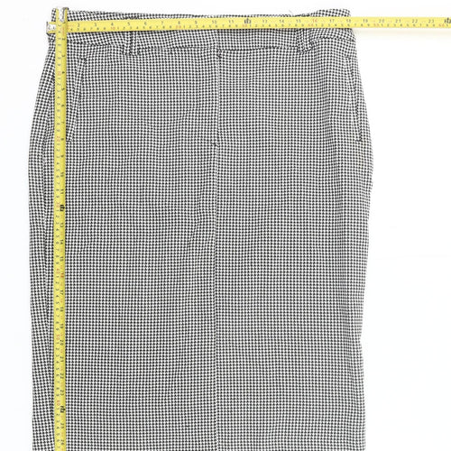Marks and Spencer Womens Black Check Pencil Skirt Size 18 Long