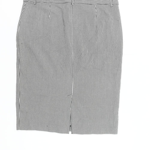 Marks and Spencer Womens Black Check Pencil Skirt Size 18 Long