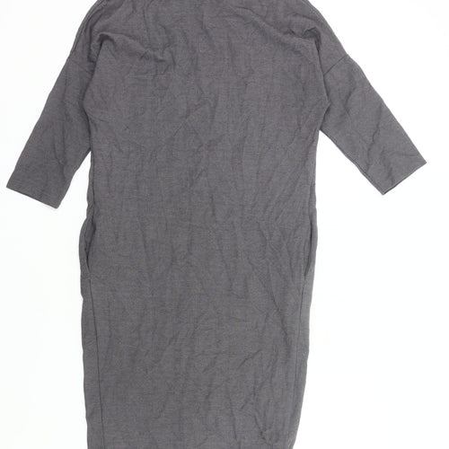 Sapés Womens Grey XS Sheath Dress 3/4 Sleeve Boat Neck Casual Work