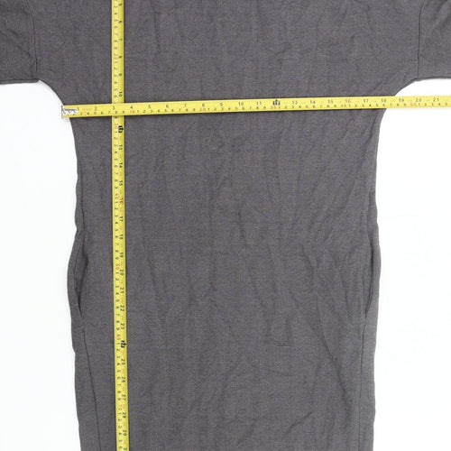 Sapés Womens Grey XS Sheath Dress 3/4 Sleeve Boat Neck Casual Work
