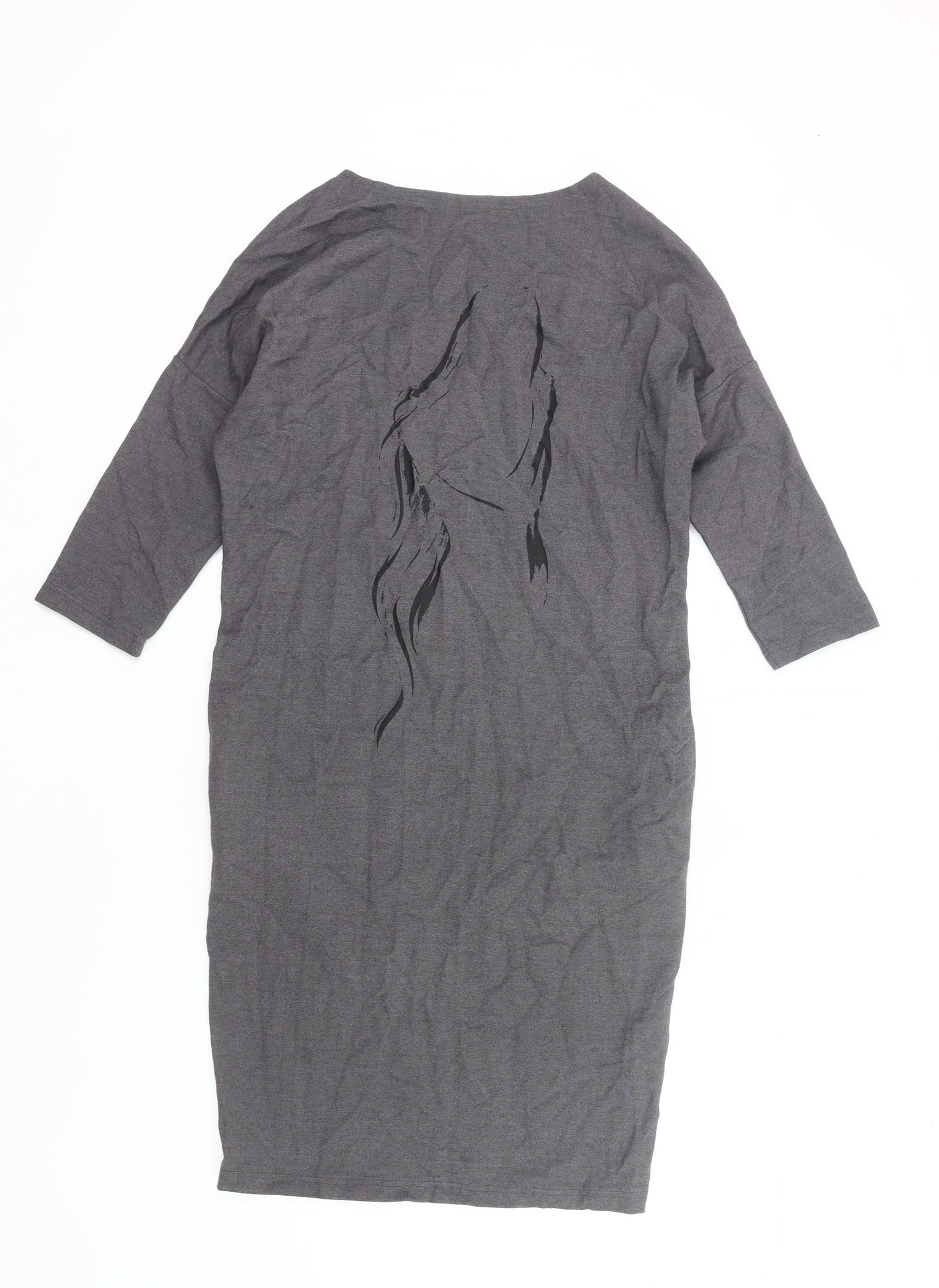 Sapés Womens Grey XS Sheath Dress 3/4 Sleeve Boat Neck Casual Work