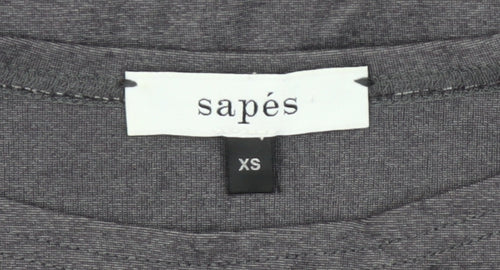 Sapés Womens Grey XS Sheath Dress 3/4 Sleeve Boat Neck Casual Work
