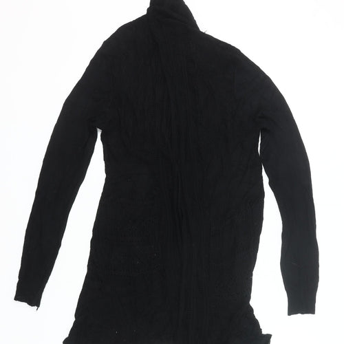 Izabel London Womens Black Size 12 Open Knit Long Sleeve Cardigan