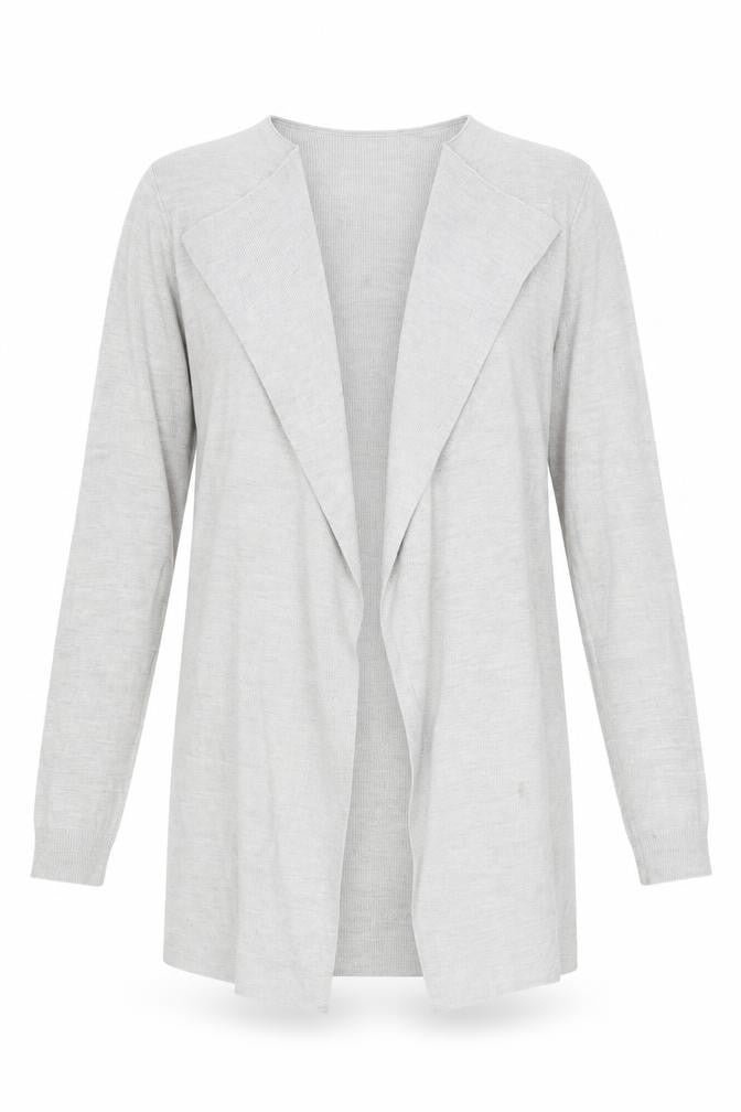 Front view of Marks & Spencer Women’s Grey Knit Open Cardigan M