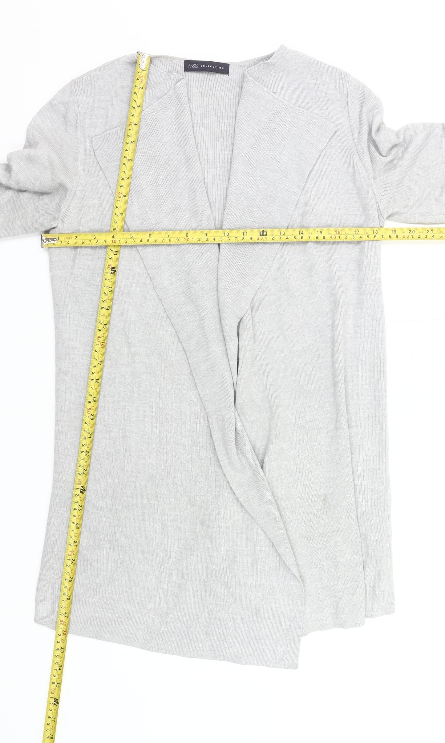 Marks and Spencer Women’s Grey Knit Open Cardigan M