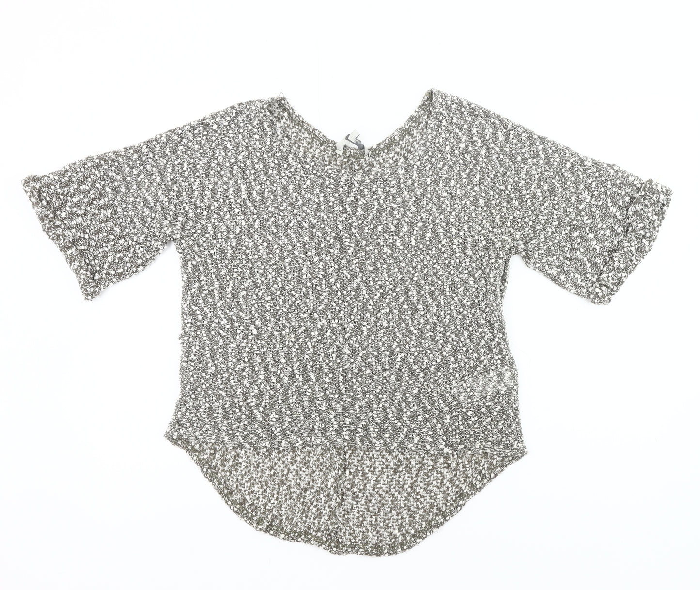 Peacocks Womens Grey Open-Knit Pullover Jumper Size 10