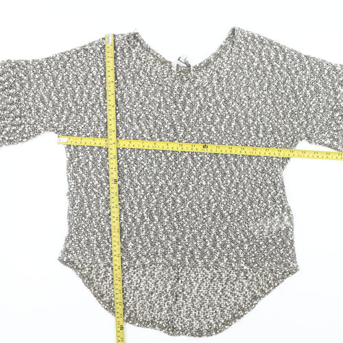Peacocks Womens Grey Open-Knit Pullover Jumper Size 10
