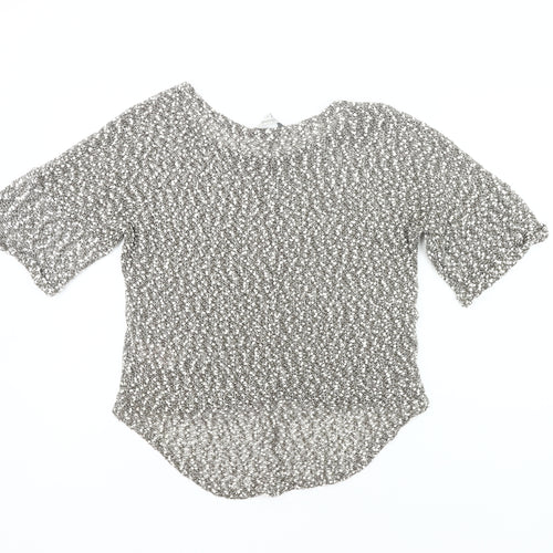 Peacocks Womens Grey Open-Knit Pullover Jumper Size 10