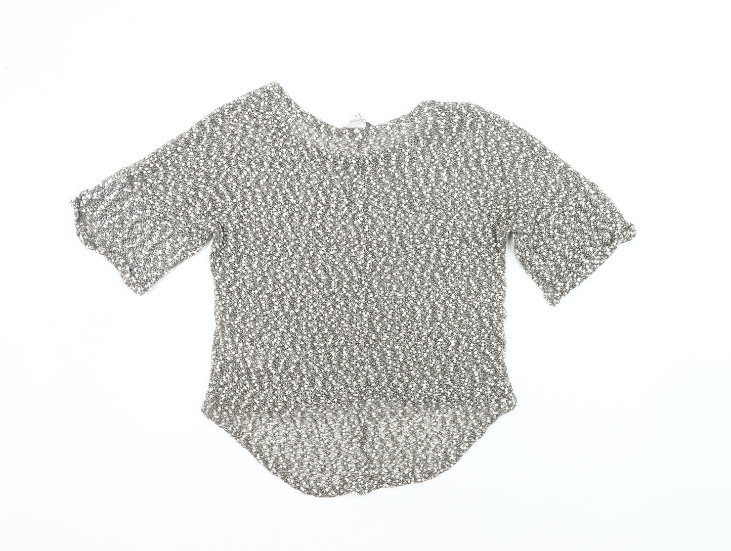 Peacocks Womens Grey Open-Knit Pullover Jumper Size 10