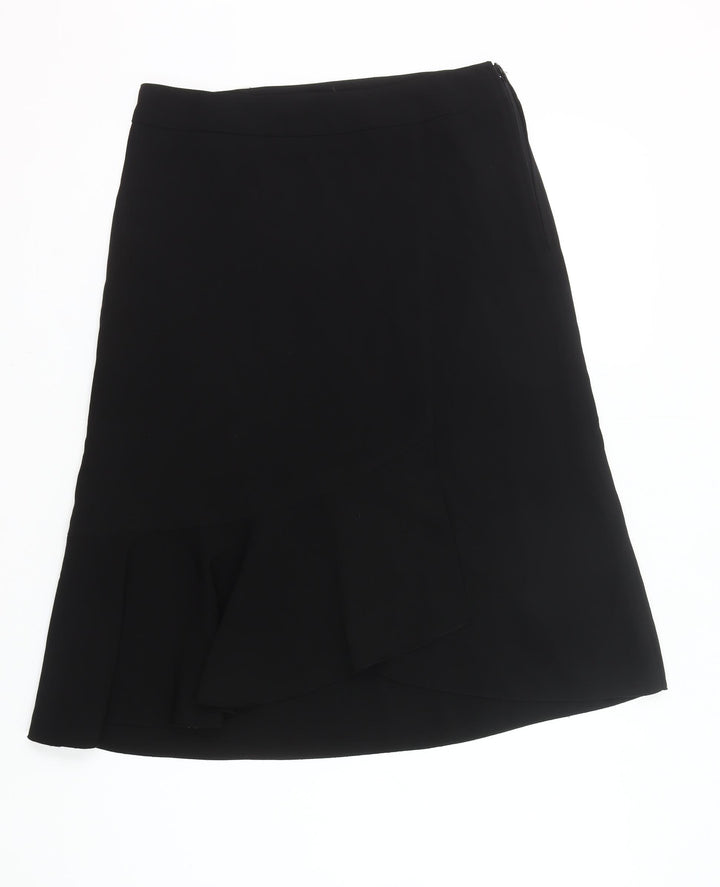 Jacqueline Riu Womens Black Size 18 Wrap Knee Length Skirt