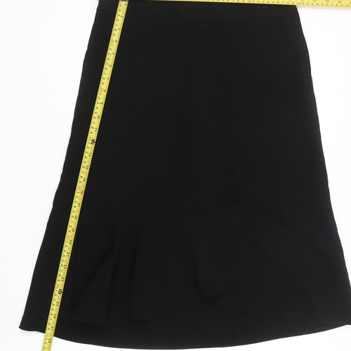 Jacqueline Riu Womens Black Size 18 Wrap Knee Length Skirt