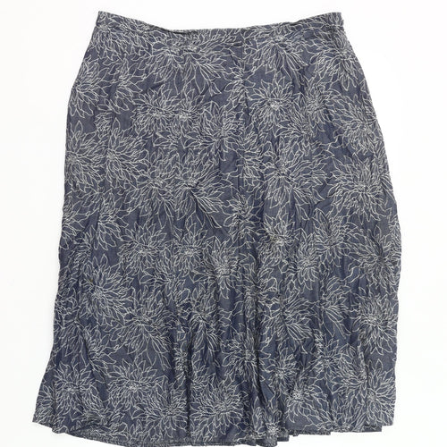 Marks and Spencer Women’s Blue Floral A-Line Midi Skirt UK 20