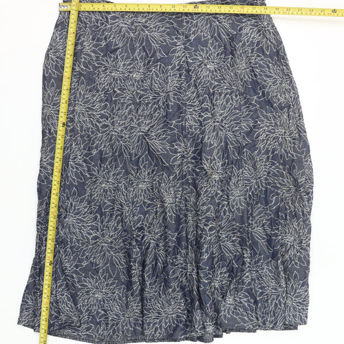 Marks and Spencer Women’s Blue Floral A-Line Midi Skirt UK 20