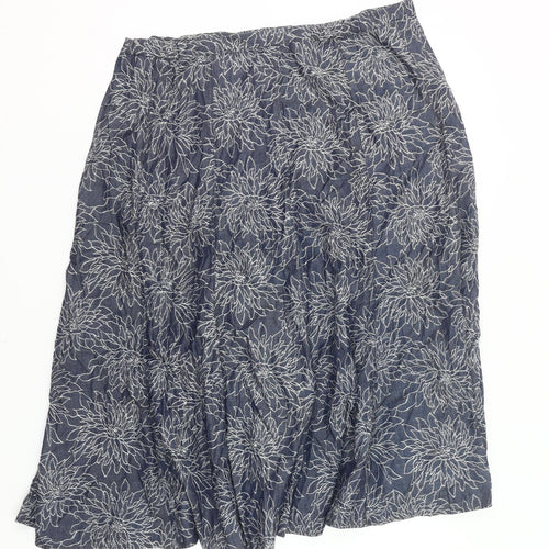 Marks and Spencer Women’s Blue Floral A-Line Midi Skirt UK 20