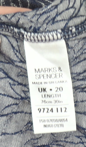 Marks and Spencer Women’s Blue Floral A-Line Midi Skirt UK 20
