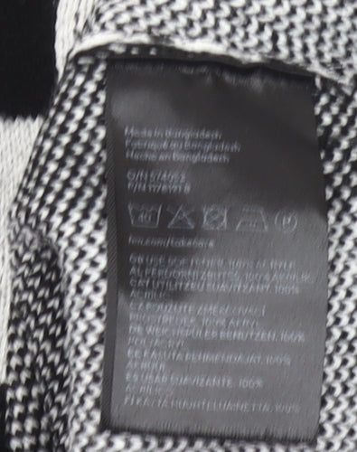 H&M Girls Black White Check Jumper 11-12Y Long Sleeve Knit Pullover