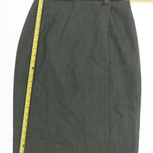 Marks and Spencer Women Green Size 14 Pencil Skirt Knee Length Workwear