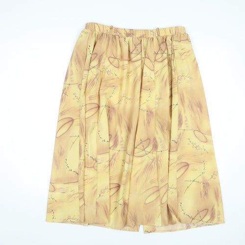 Fantom Womens Yellow Floral A-Line Knee Length Skirt 2XL Viscose